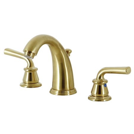 KINGSTON BRASS Widespread Bathroom Faucet with Pop-Up Drain, Brushed Brass KB987RXLSB